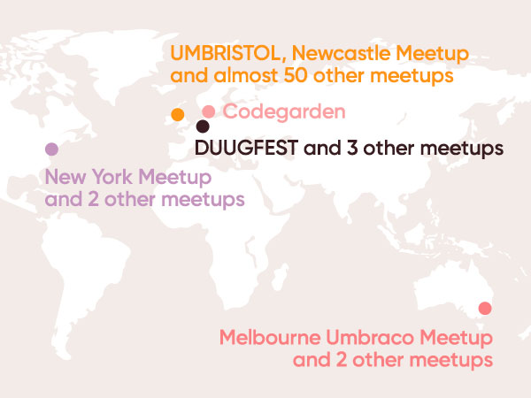 Umbraco Community aka Umbracians is the friendliest open-source community, check all the Umbraco Meetups and Festivals