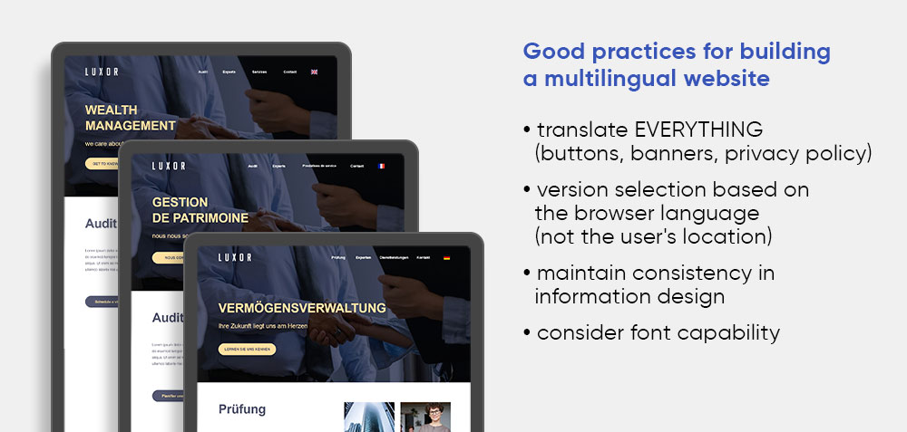 Multilingual websites – good practices